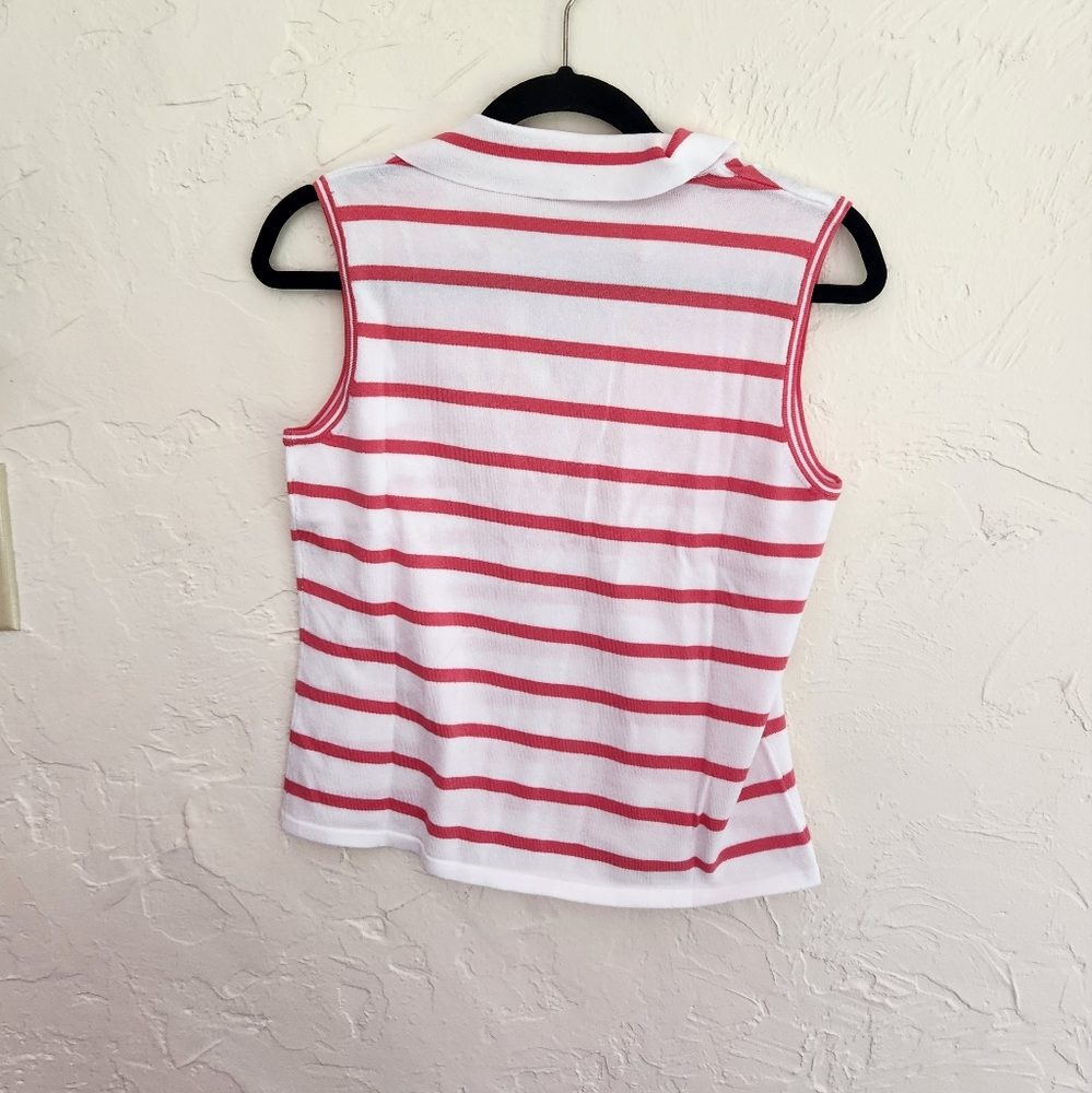 Talbots Petites  Size S, sleeveless polo shirt. NWT. Pink coral. - Picture 2 of 3